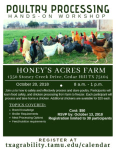 Pastured Poultry Processing Workshop @ Honey's Acres Farm | Cedar Hill | Texas | United States